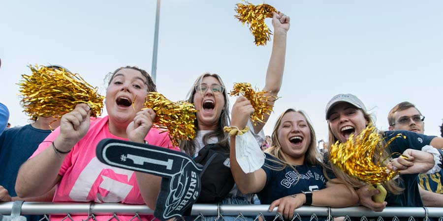 Students attending a football game