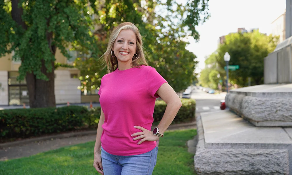 Jennifer Eckert looking at the camera