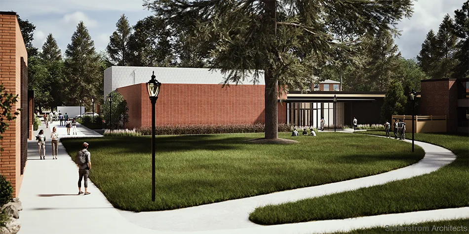 Rendering of the upcoming art building