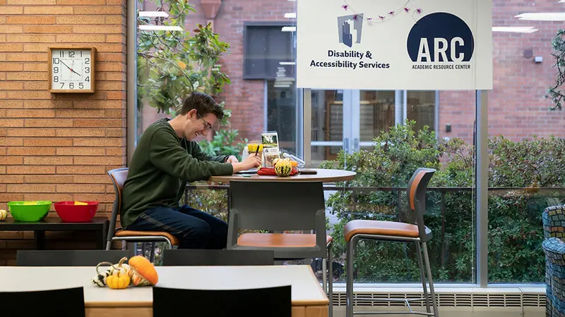 Student sitting in the ARC