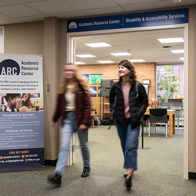 Students walking into the ARC