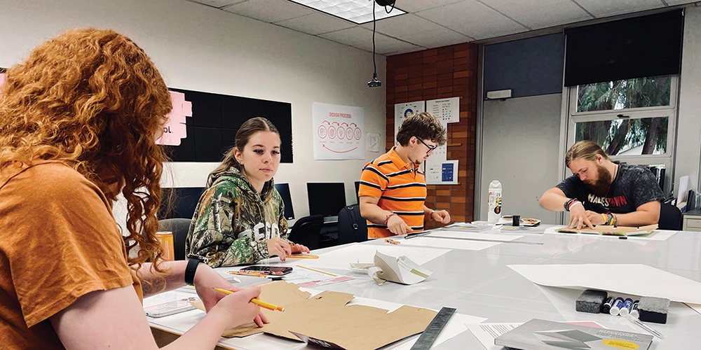 Students working on a project