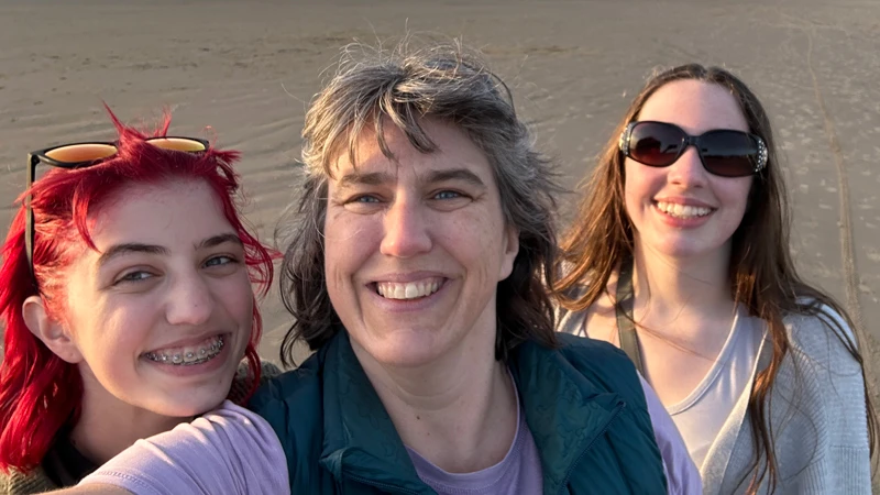 Eggen with her two children