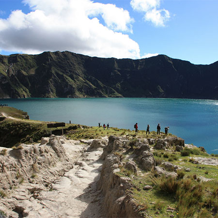 Quilotoa lake in Ecuador