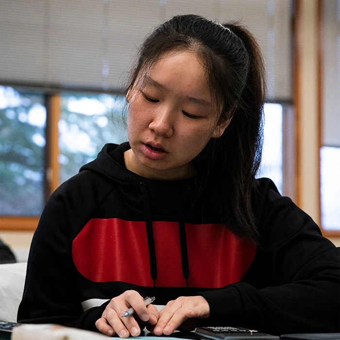 Student in classroom