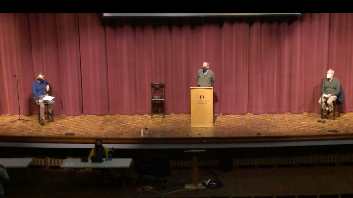 Speakers discussing on stage as part of the Civility Project