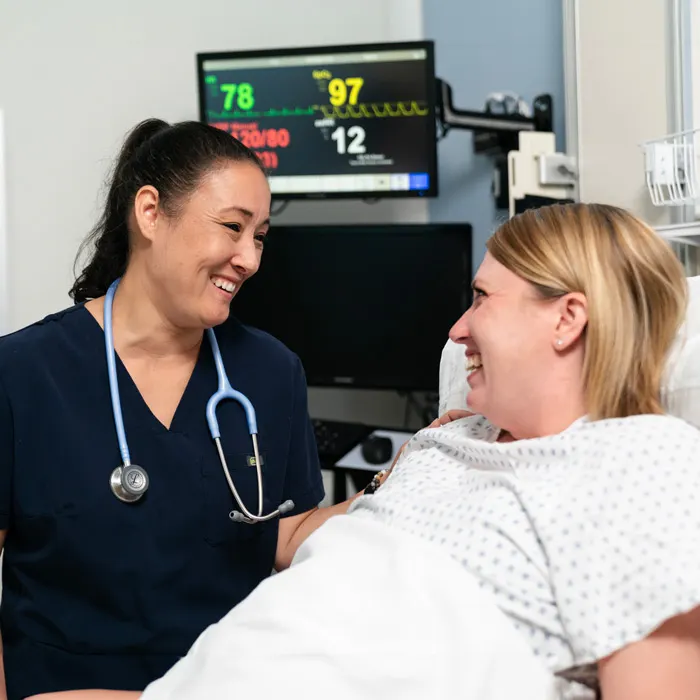 Student with a patient