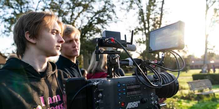 film students using a camera