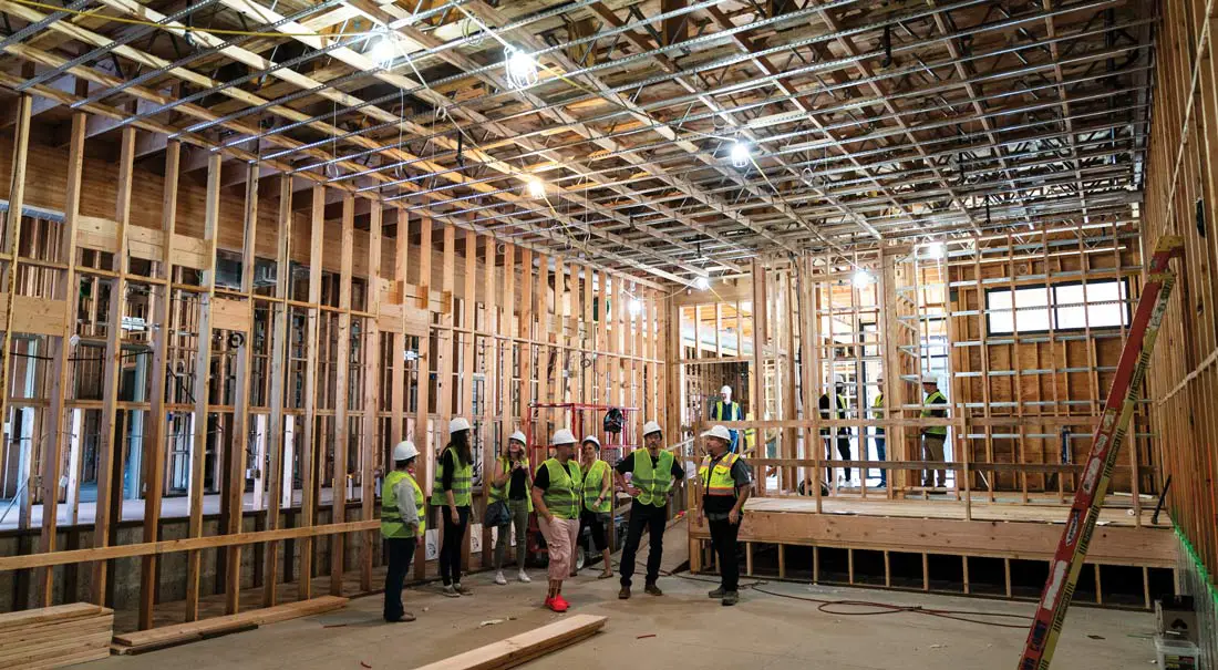GFU faculty look inside the new construction of the art building
