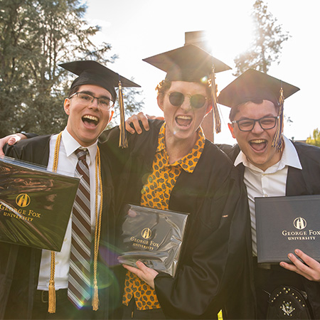 students in grad regalia