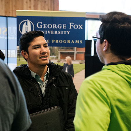 Students attending career fair