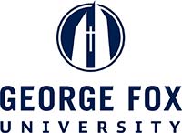 George Fox clocktower logo in stacked configuration
