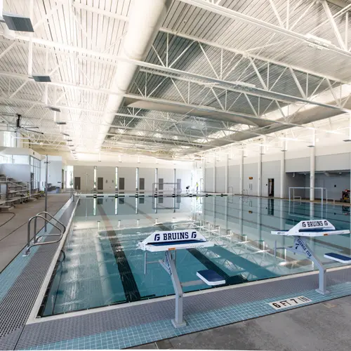 A photo of the interior large pool at the Chehalem Aquatic Center