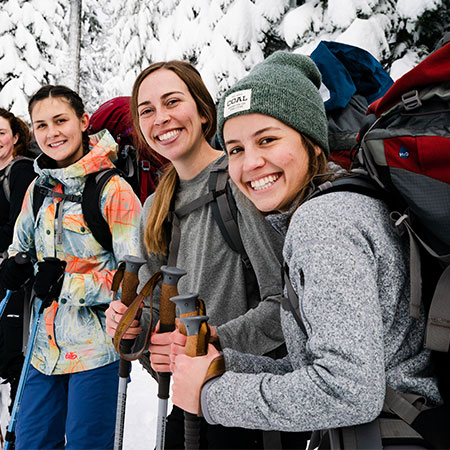 Students on a backpacking trip